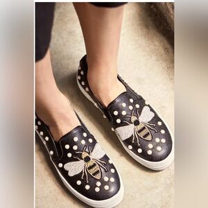 Steve Madden Polly Black Multi Embroidered Slip-On Sneakers